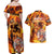 Firefighter Fathers Day Couples Matching Off Shoulder Maxi Dress and Hawaiian Shirt Dad By Name - Firefighter By Heart