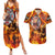 Firefighter Fathers Day Couples Matching Summer Maxi Dress and Hawaiian Shirt Dad By Name - Firefighter By Heart