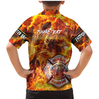 Firefighter Fathers Day Family Matching Mermaid Dress and Hawaiian Shirt Dad By Name - Firefighter By Heart