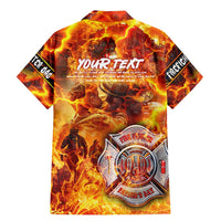 Firefighter Fathers Day Family Matching Mermaid Dress and Hawaiian Shirt Dad By Name - Firefighter By Heart