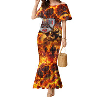 Firefighter Fathers Day Family Matching Mermaid Dress and Hawaiian Shirt Dad By Name - Firefighter By Heart