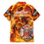 Firefighter Fathers Day Family Matching Off Shoulder Maxi Dress and Hawaiian Shirt Dad By Name - Firefighter By Heart