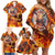 Firefighter Fathers Day Family Matching Off Shoulder Short Dress and Hawaiian Shirt Dad By Name - Firefighter By Heart