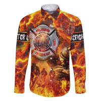 Firefighter Fathers Day Family Matching Short Sleeve Bodycon Dress and Hawaiian Shirt Dad By Name - Firefighter By Heart