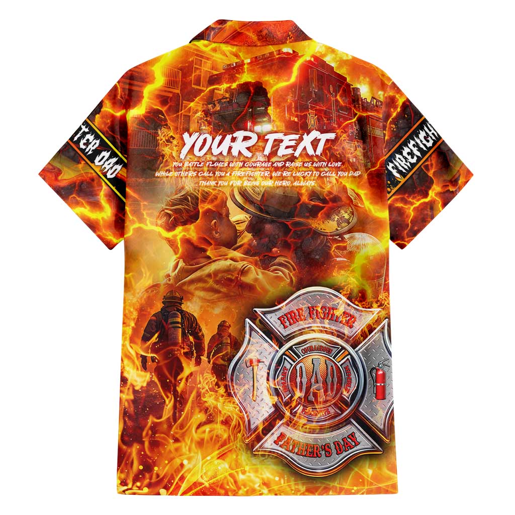 Firefighter Fathers Day Family Matching Tank Maxi Dress and Hawaiian Shirt Dad By Name - Firefighter By Heart