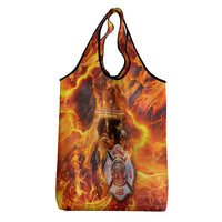Firefighter Fathers Day Grocery Bag Dad By Name - Firefighter By Heart