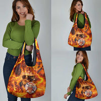 Firefighter Fathers Day Grocery Bag Dad By Name - Firefighter By Heart