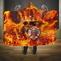 Firefighter Fathers Day Hooded Blanket Dad By Name - Firefighter By Heart