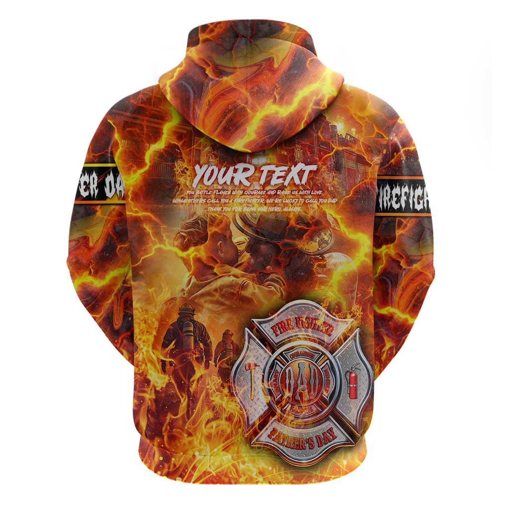 Firefighter Fathers Day Hoodie Dad By Name - Firefighter By Heart