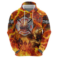 Firefighter Fathers Day Hoodie Dad By Name - Firefighter By Heart