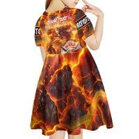 Firefighter Fathers Day Kid Short Sleeve Dress Dad By Name - Firefighter By Heart