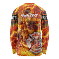 Firefighter Fathers Day Long Sleeve Shirt Dad By Name - Firefighter By Heart