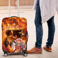 Firefighter Fathers Day Luggage Cover Dad By Name - Firefighter By Heart