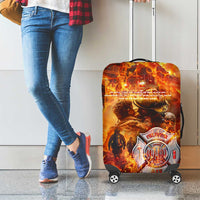 Firefighter Fathers Day Luggage Cover Dad By Name - Firefighter By Heart