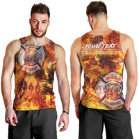 Firefighter Fathers Day Men Tank Top Dad By Name - Firefighter By Heart