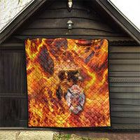 Firefighter Fathers Day Quilt Dad By Name - Firefighter By Heart
