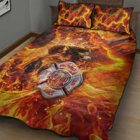 Firefighter Fathers Day Quilt Bed Set Dad By Name - Firefighter By Heart