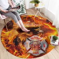 Firefighter Fathers Day Round Carpet Dad By Name - Firefighter By Heart