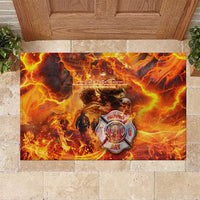 Firefighter Fathers Day Rubber Doormat Dad By Name - Firefighter By Heart