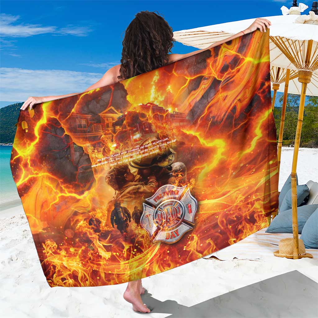 Firefighter Fathers Day Sarong Dad By Name - Firefighter By Heart