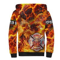 Firefighter Fathers Day Sherpa Hoodie Dad By Name - Firefighter By Heart