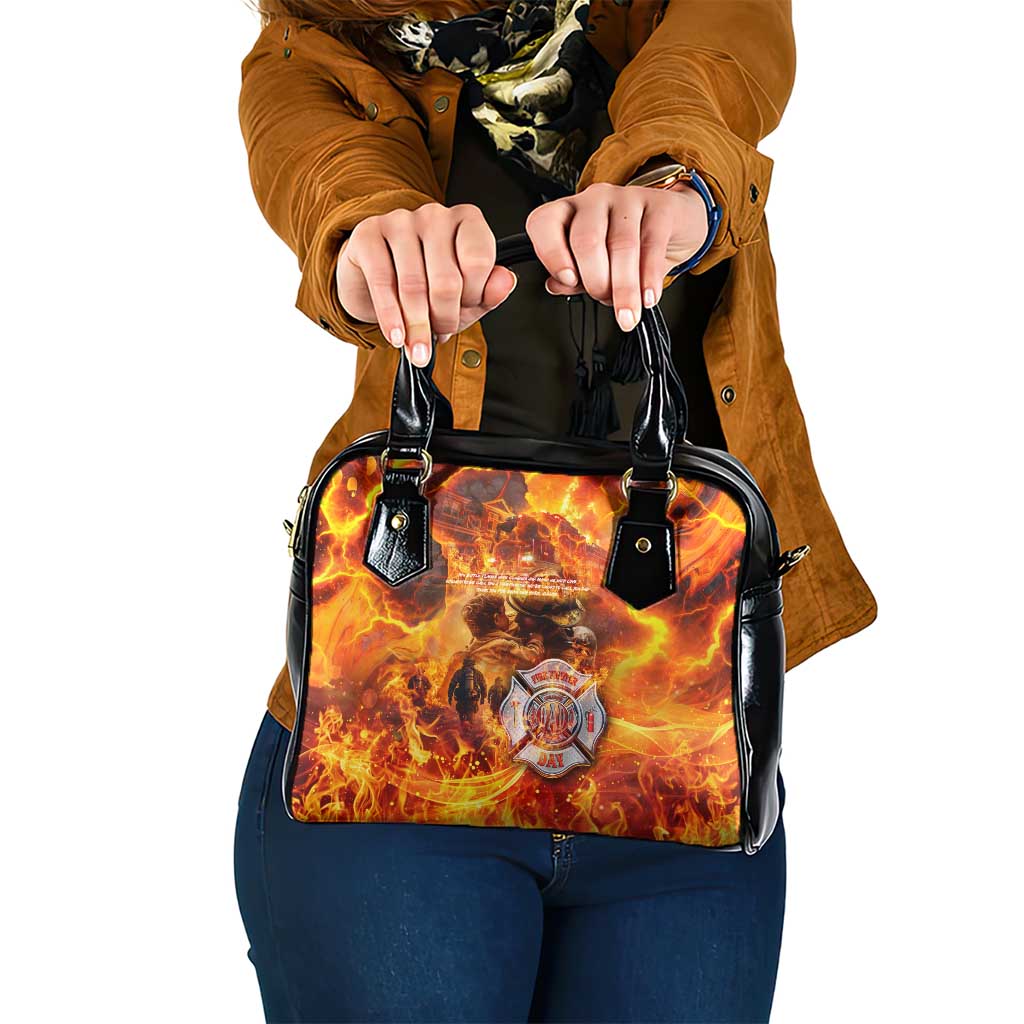 Firefighter Fathers Day Shoulder Handbag Dad By Name - Firefighter By Heart
