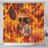 Firefighter Fathers Day Shower Curtain Dad By Name - Firefighter By Heart