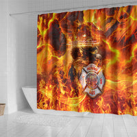 Firefighter Fathers Day Shower Curtain Dad By Name - Firefighter By Heart