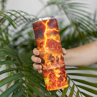 Firefighter Fathers Day Skinny Tumbler Dad By Name - Firefighter By Heart