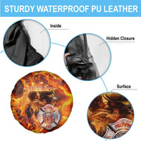 Firefighter Fathers Day Spare Tire Cover Dad By Name - Firefighter By Heart