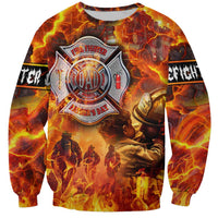 Firefighter Fathers Day Sweatshirt Dad By Name - Firefighter By Heart