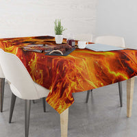 Firefighter Fathers Day Tablecloth Dad By Name - Firefighter By Heart