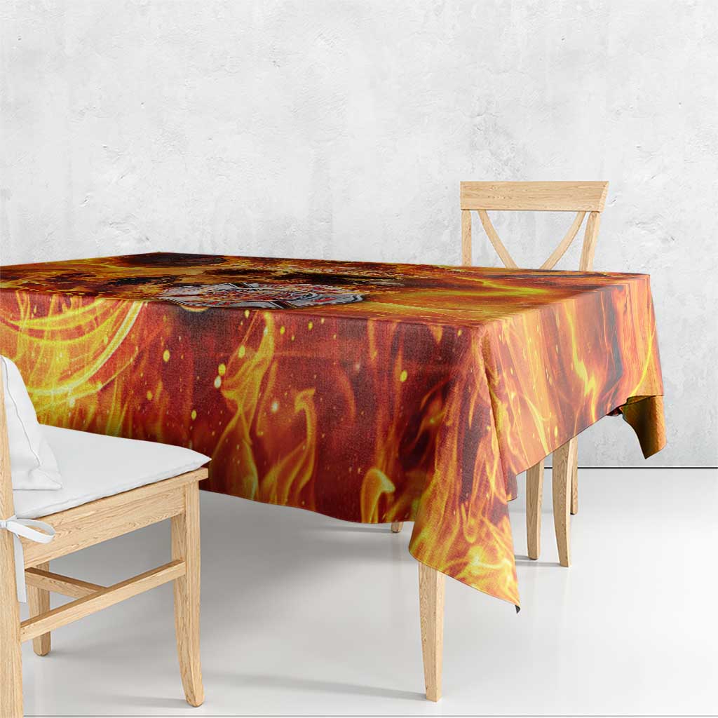 Firefighter Fathers Day Tablecloth Dad By Name - Firefighter By Heart