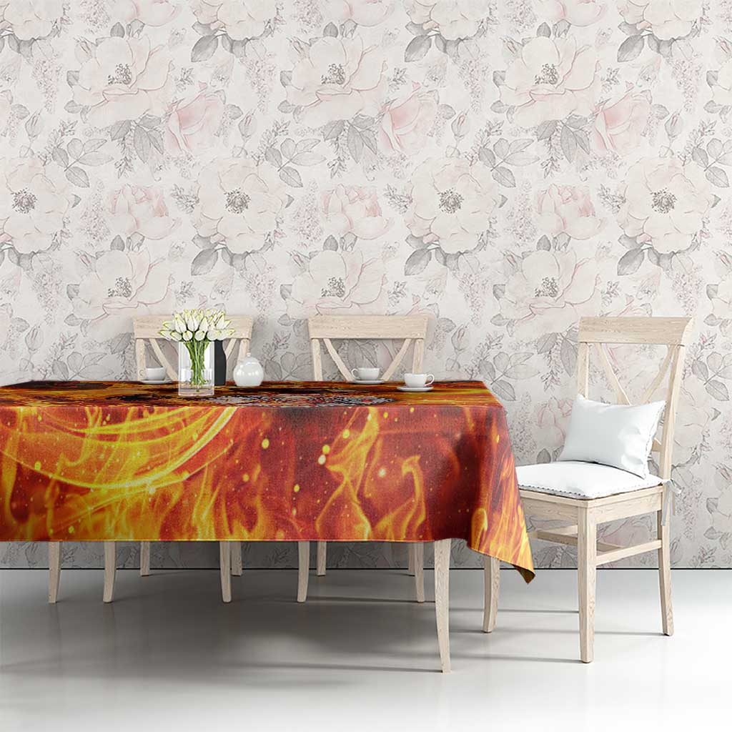 Firefighter Fathers Day Tablecloth Dad By Name - Firefighter By Heart