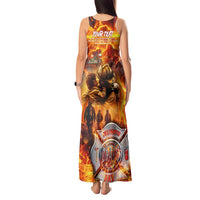 Firefighter Fathers Day Tank Maxi Dress Dad By Name - Firefighter By Heart