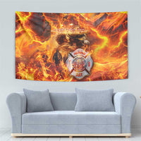 Firefighter Fathers Day Tapestry Dad By Name - Firefighter By Heart