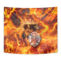 Firefighter Fathers Day Tapestry Dad By Name - Firefighter By Heart