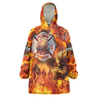 Firefighter Fathers Day Wearable Blanket Hoodie Dad By Name - Firefighter By Heart