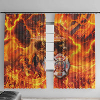 Firefighter Fathers Day Window Curtain Dad By Name - Firefighter By Heart