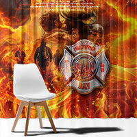 Firefighter Fathers Day Window Curtain Dad By Name - Firefighter By Heart