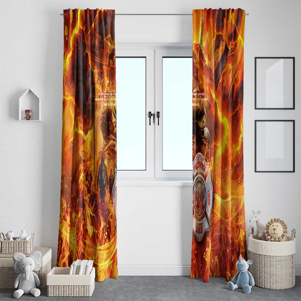 Firefighter Fathers Day Window Curtain Dad By Name - Firefighter By Heart