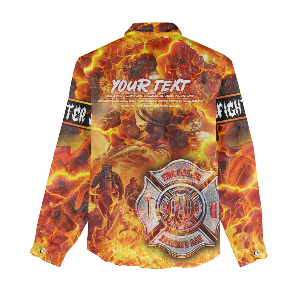Firefighter Fathers Day Women Casual Shirt Dad By Name - Firefighter By Heart
