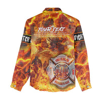 Firefighter Fathers Day Women Casual Shirt Dad By Name - Firefighter By Heart