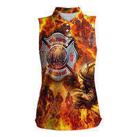 Firefighter Fathers Day Women Sleeveless Polo Shirt Dad By Name - Firefighter By Heart