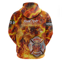 Firefighter Fathers Day Zip Hoodie Dad By Name - Firefighter By Heart