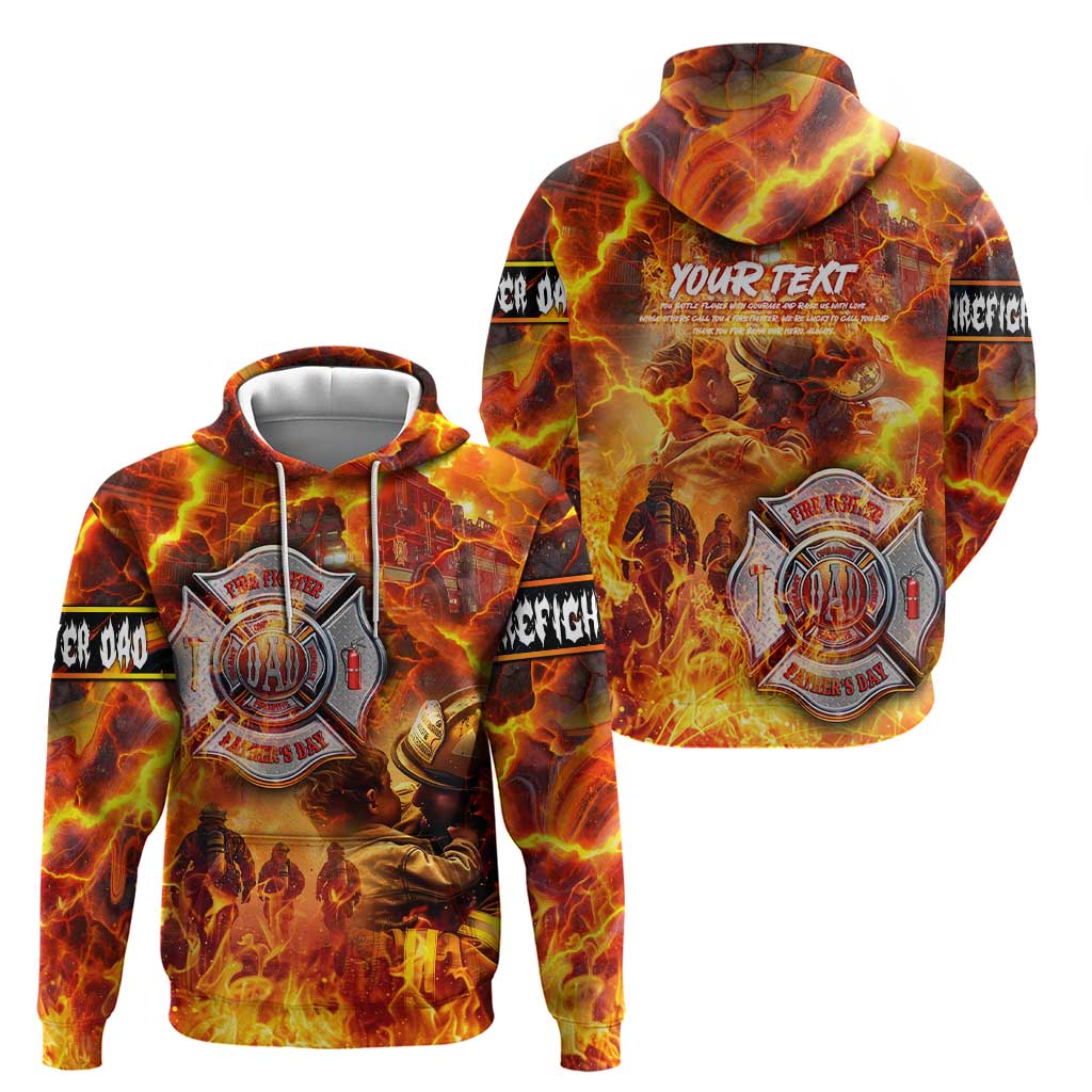 Firefighter Fathers Day Zip Hoodie Dad By Name - Firefighter By Heart