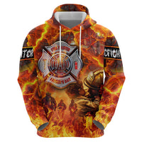 Firefighter Fathers Day Zip Hoodie Dad By Name - Firefighter By Heart