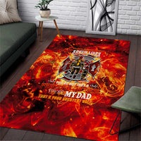 Firefighter Dad Area Rug a Hero in the Flames - a Light in Our Lives