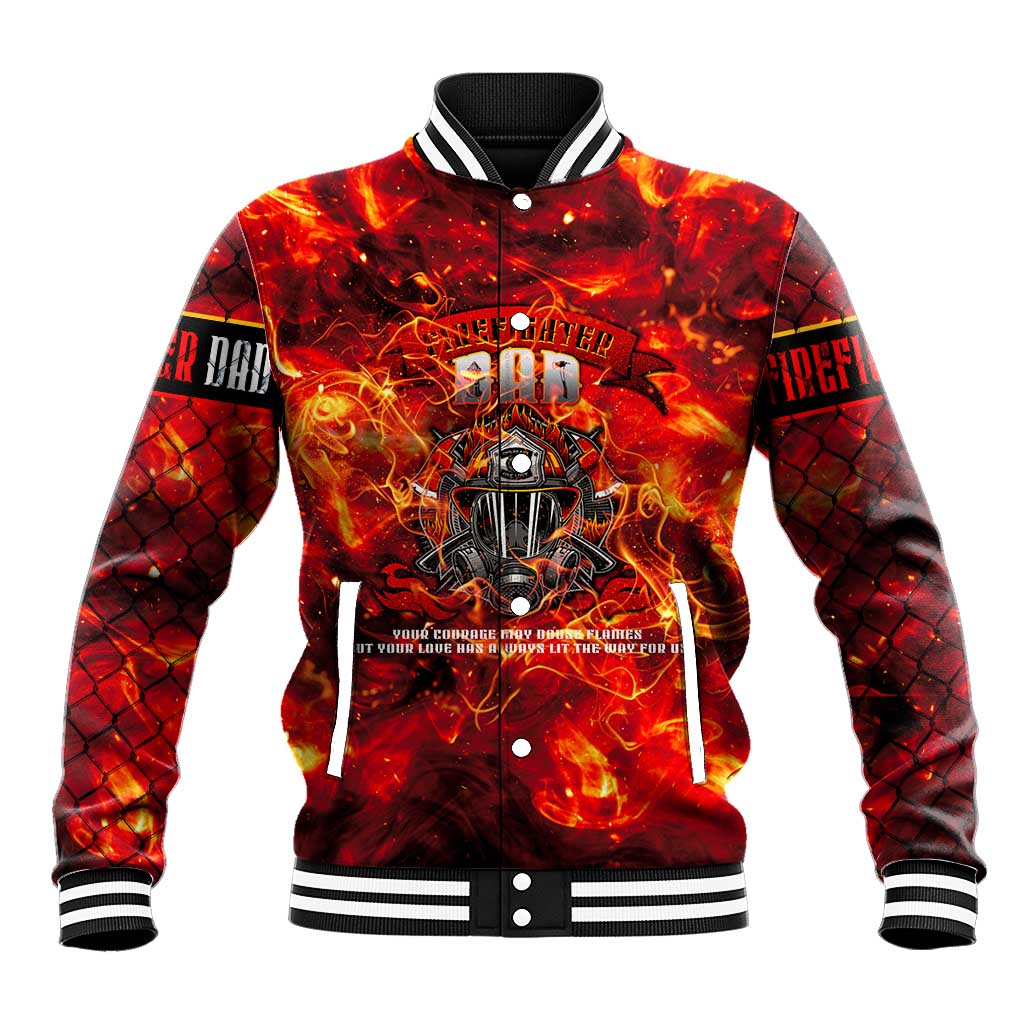 Firefighter Dad Baseball Jacket a Hero in the Flames - a Light in Our Lives