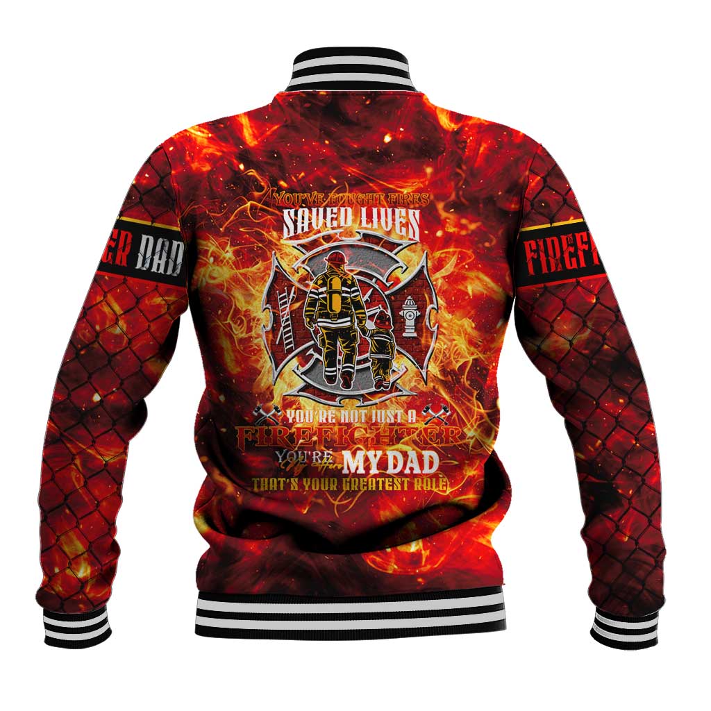 Firefighter Dad Baseball Jacket a Hero in the Flames - a Light in Our Lives